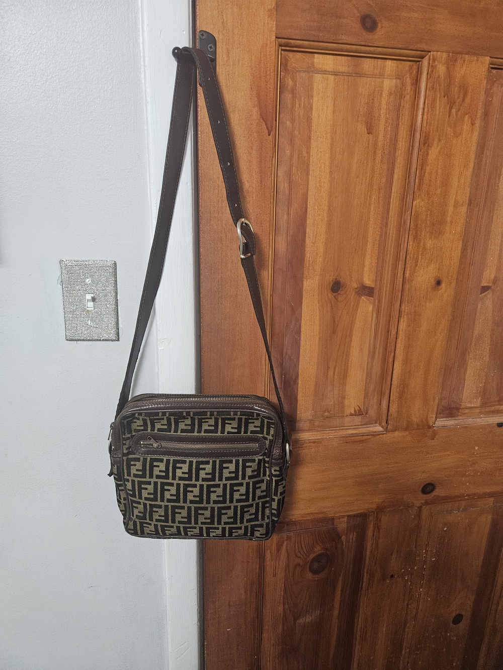 Fendi Brown Monogram Messenger Crossbody Bag